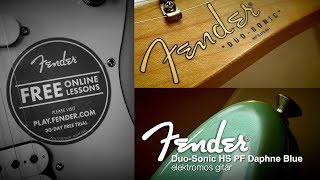 Video thumbnail for Fender Duo-Sonic HS PF Daphne Blue elektromos gitár by HangszerPláza
