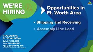 PDQ Staffing Ft  Worth Office Jobs