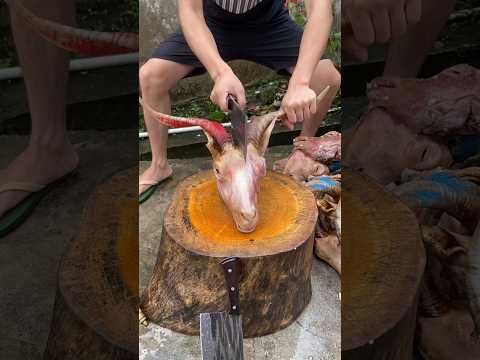 Goats Head Cutting Skills By Professional Cutter || Best Goat Head Cutting Skills | #goat3