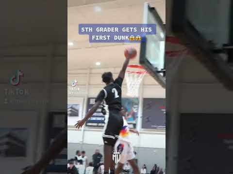 5TH grader gets his first dunk!