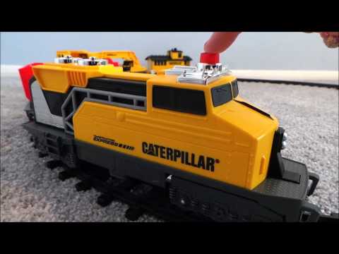 CAT Construction Train - Let's Build a Train Track - Dump Truck Bulldozer Camion de volteo