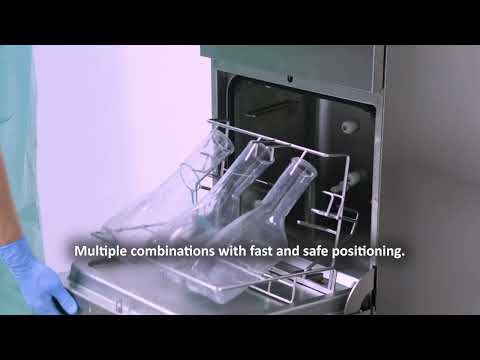 Support options and configuration features of the AF2 bedpan washer