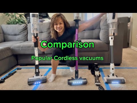 Klarpul Cordless Vacuum Cleaner, 300W 30KPA 50Mins Runtime Fast Charging Vacuum Cleaner, Self-Standing LED Light Touch Screen Stick Vacuum for Home Light Weight,for Pet Hair/Carpet/Floor video review thumbnail