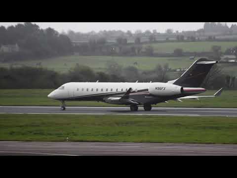 FlexJet Bombardier Global Express take off from Cork Airport
