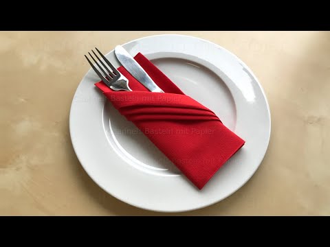 Servietten falten: Bestecktasche. Einfache Anleitung zum Servietten falten