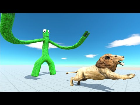 Rainbow Friend Green Pyramid Death Run - Animal Revolt Battle Simulator