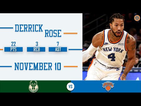 Derrick Rose's Full Game Highlights: 22 PTS, 3 REB, 7 AST vs Bucks | 2021-2022 NBA Season | 11/10