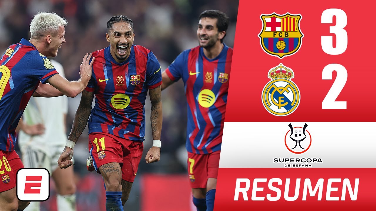 BARCELONA manda en la SUPERCOPA y refrenda título de campeón en ARABIA ante el REAL MADRID | Resumen