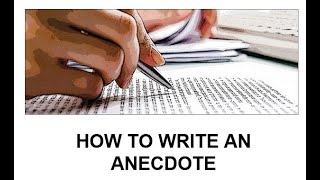HOW TO TELL AN ANECDOTE