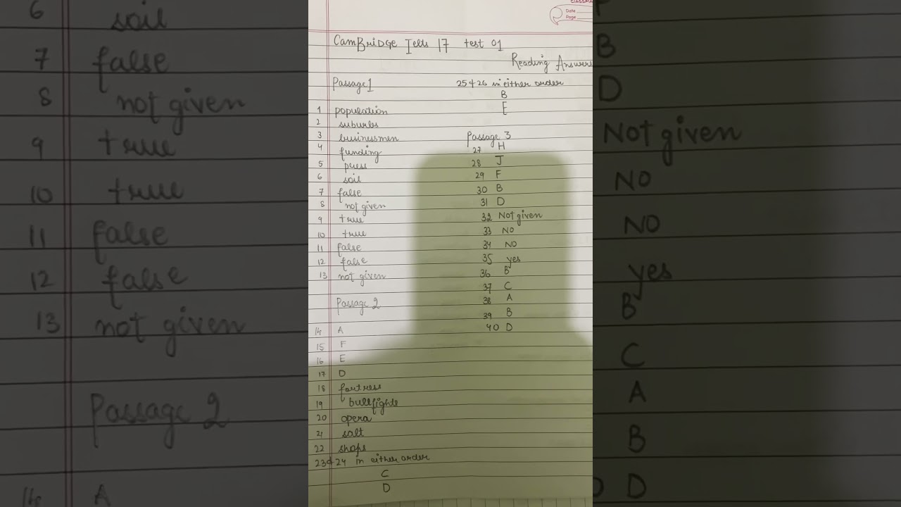 CAMBRIDGE IELTS 17 TEST 1 READING ANSWERS