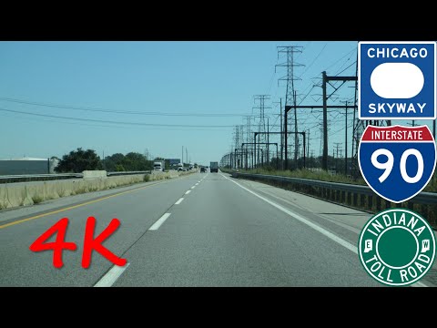 ⁴ᴷ Chicago Skyway Toll Bridge/Indiana Toll Road eastbound [4K VIDEO]