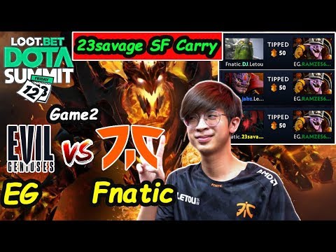 Fnatic vs EG | 23savage [Shadow Fiend]  Dota Summit 12 Playoffs Upper Bracket Finals Game 2 FullGame