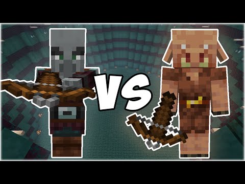 Pillager vs Piglin - Minecraft Mob Battle