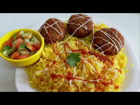Falafel And yellow Rice Recipe | tasty yellow rice aur falafel recipe