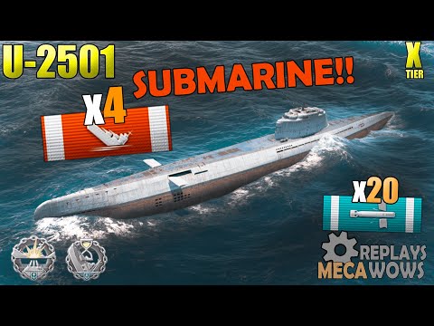SUBMARINE U-2501 4 Kills & 101k Damage | World of Warships Gameplay 4k
