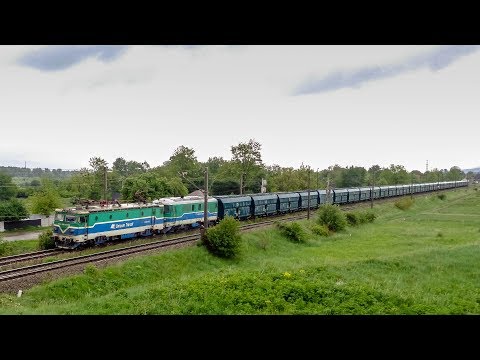 Tren de marfa Unicom cu EA507 si DA952 la intrare in Liteni dinspre Dolhasca - 27.05.2020