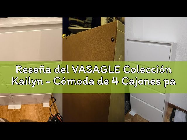 Vídeo relacionado con VASAGLE Colección Kailyn - Cómoda de 3 Cajones para Dormitorio, Armario de Almacenamiento, Mueble para Ropa, 40 x 60 x 75 cm, Estilo Moderno, Blanco Nieve LTS613WE01