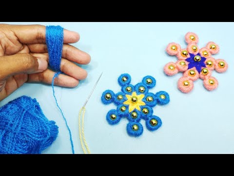 Woolen Flower Making Easy - Amazing Woolen Craft Idea Using Finger