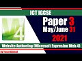 26 ICT IGCSE Paper 3 2021 Website Authoring June 31 Microsoft Expression Web 4