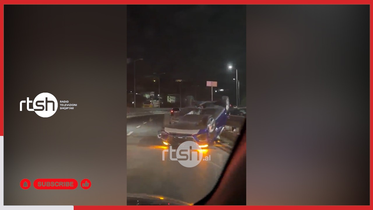 Aksident i shumëfishtë pranë nyjes lidhëse të autostradës Durrës–Tiranë, përmbyset një makinë pas përplasjes së tri mjeteve