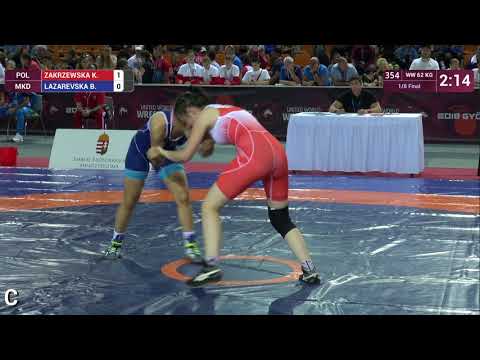 1/8 WW - 62 kg: K. ZAKRZEWSKA (POL) v. B. LAZAREVSKA (MKD)