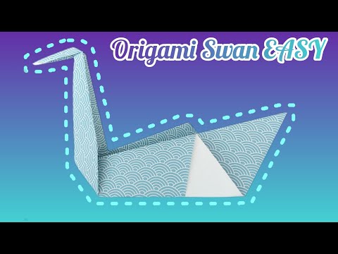 How to Make Origami Swan Bird 🐦 Very Easy Video Tutorial