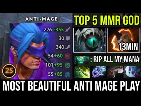 The Most Beautiful Anti Mage Plays Ever 25Kills with Zero Death by Top 5 MMR Meracle DotA 2