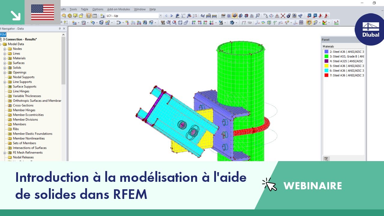 Webinaire Dlubal | Introduction à la modélisation à l'aide de solides dans RFEM