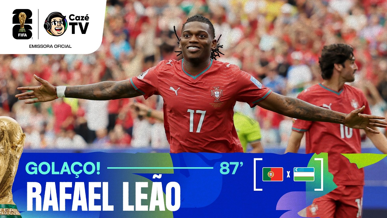 GOLAÇO! RAFAEL LEÃO COLOCA NA GAVETA E FECHA A GOLEADA DE PORTUGAL CONTRA UZBEQUISTÃO