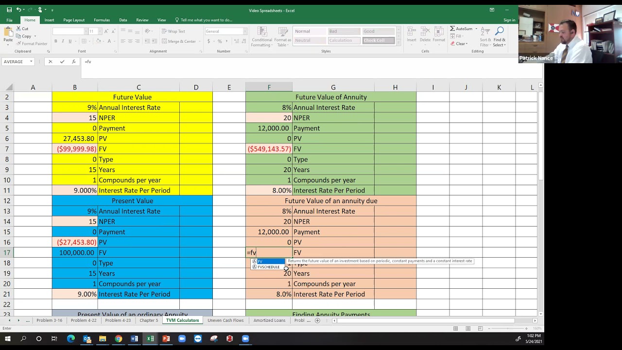 Future Value of an Annuity Due Using Excel
