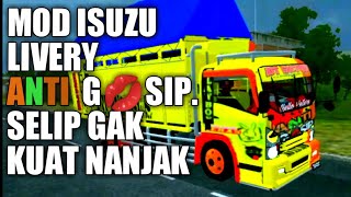 Download lagu MOD BUSSID ISUZU LIVERY ANTI GOSIP SELIP DI JALUR ... mp3