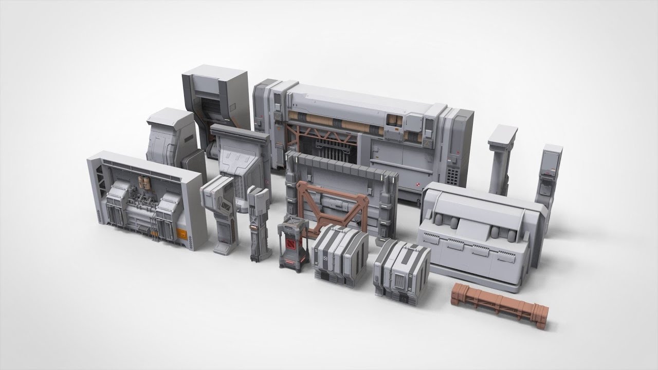 Sci-fi architecture kitbash 30 3D Model