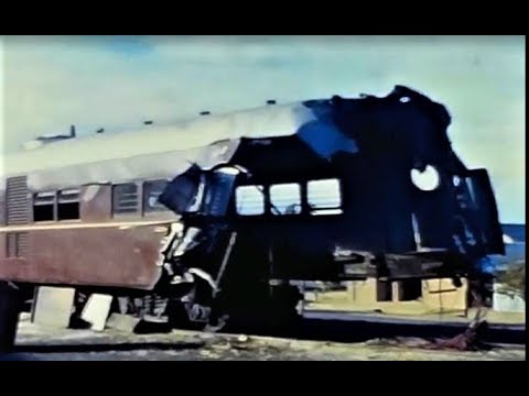Steam Loco 3009 and Rail car Crash Narrandera NSW 1960s