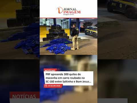 PRF apreende 300 quilos de maconha em carro roubado na SC-160 entre Saltinho e Bom Jesus do Oeste