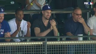 LAD@SF: Klay Thompson cheers on his brother Trayce