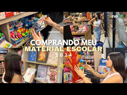 COMPRANDO MEU MATERIAL ESCOLAR 2024 🇧🇷✨
