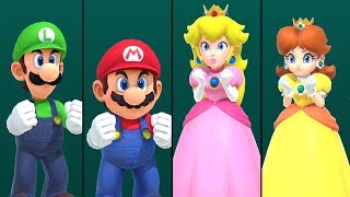 mario, luigi, peach and daisy in megafruit paradise - girls vs boys - super mario party