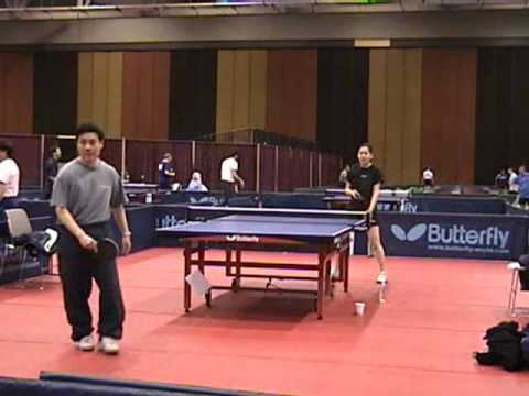 Coach, Jack Huang, prepares Barbara Wei and Katherine Wu for upcoming matches.