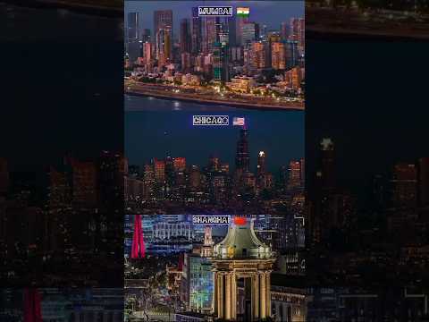 Mumbai 🇮🇳 V's Chicago 🇺🇲 V's Shanghai 🇨🇳 #drone #skyview #china #asiancities #india