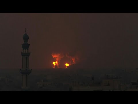 Israeli strike hits Khan Yunis in southern Gaza, seen from Rafah | AFP