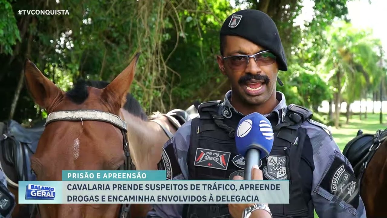 Cavalaria da PM prende suspeitos e apreende drogas em Lucas do Rio Verde