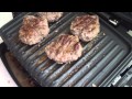 BURGERS COOKED ON THE GEORGE FOREMAN THE REAL WAY