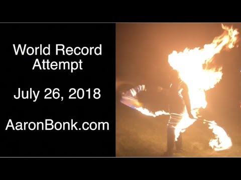 Aaron Bonk - Fire Whip Full Body Burn - Guinness World Record