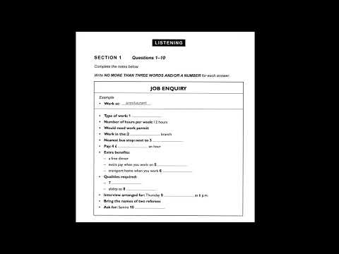 Job Inquiry | IELTS LISTENING TEST | SECTION-1