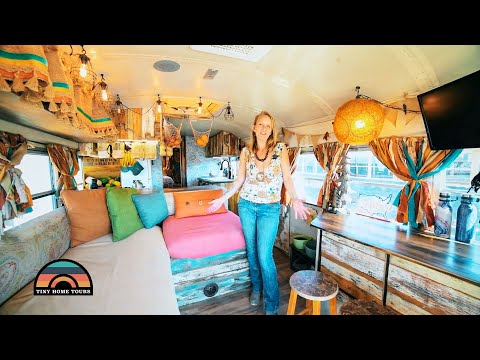 Family Of 6 & Their Off Grid School Bus Conversion - Tiny House W/ Bunk Room