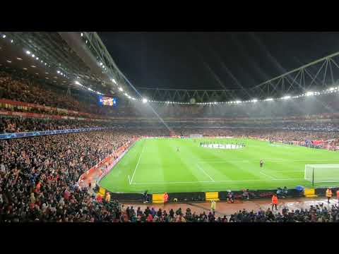 First ever Arsenal North London Forever Anthem in the UEFA Champions League