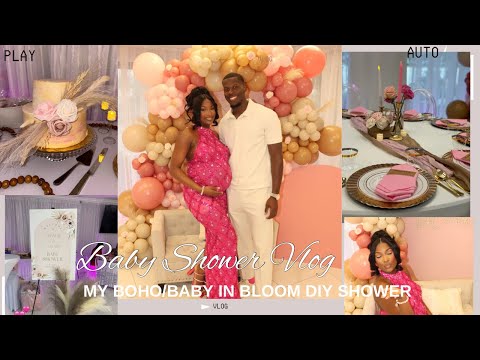 Pregnancy Diaries 🤰🏾: MY BOHO BABY SHOWER 🤎🌸💕 34 weeks and DIY my own shower 💕