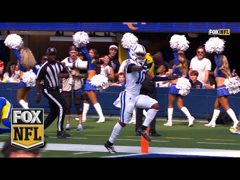 Colts' Adonai Mitchell drops football crossing goal line causing a touchback 😅