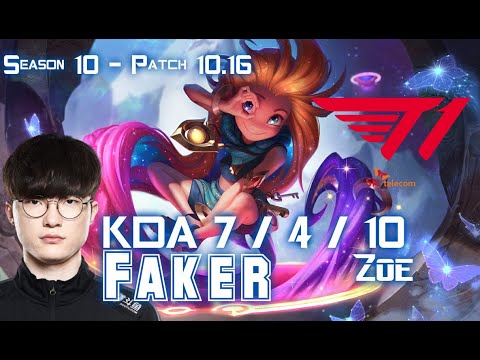 T1 Faker ZOE vs ORIANNA Mid - Patch 10.16 KR Ranked