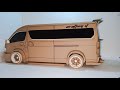 Making A Custom Hiace At Home Using Paper Glue And RGB Lights DIY Cardboard Crafts